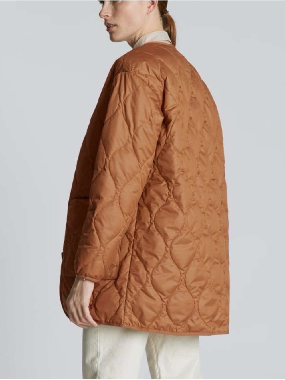 🦋 Everlane| The Quilted Liner Jacket Tawny Brown PrimaLoft Size M - Picture 2 of 12